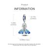 Blue Luminous Firefly Pendant Copper Original Beads Fit Original Charms Bracelet Beads Jewelry Gifts For Women