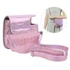 Sparkling Color Vintage PU Lther Camera Portable Bag Case  ive Pouch Cover with Shoulder Strap For     8/ 8+/ 9(Sparkling Pink )