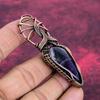 Chevron Amethyst Gemstone Pendant Handmade Pendant Copper Wire Wrapped Jewelry