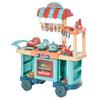 Toy Kitchen for Children Ages 3-6, Cafeteria Restaurant with 50 Accessories Included, 79.5 X 33 X 90.5cm