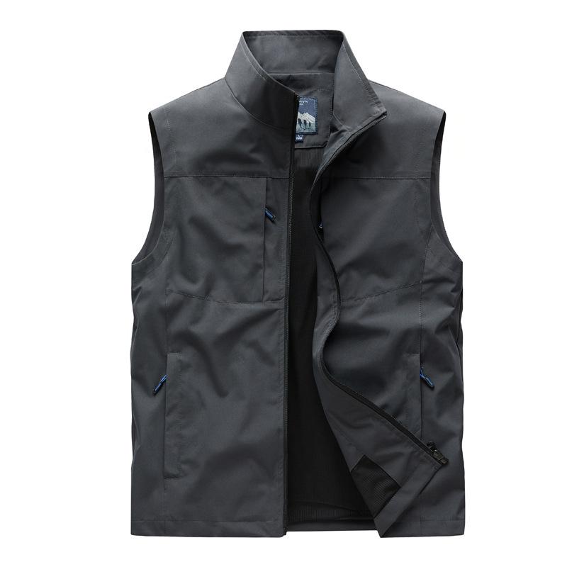 

Новый жилет Мужской уличный жилет Повседневный весенне-осенний тонкий жилет для среднего и пожилого возраста M серый
