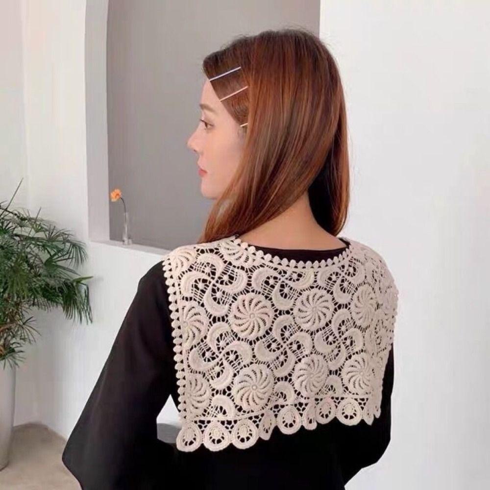 Wrap Flower Neck Guard Knitted Shawl Blouse Shoulders Fake Collar Korean Style Scarves Female Scarf