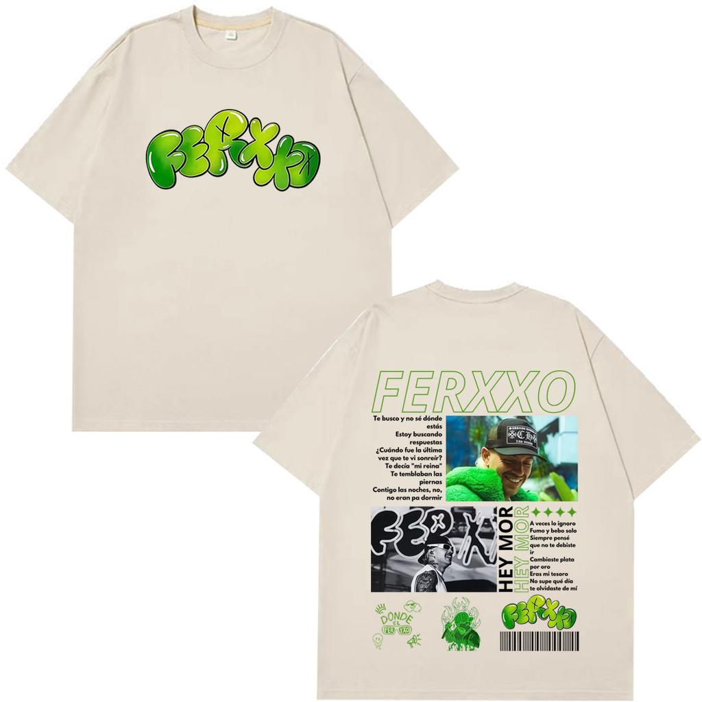 Rapper Feid Ferxxo Tour 2026 Print Tees Unisex Unisex Vintage Hiphop Tshirts Shortsleeved Casual Loose Cotton Tshirts Fan Gifts
