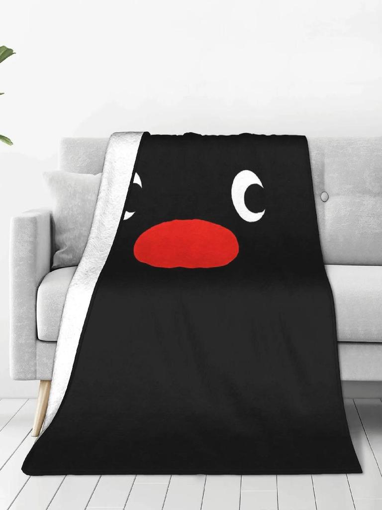Pingu Cartoon Blanket Super Warm Fluffy Plush Throw for Home Decor Bed Cover Suitable for Students Families