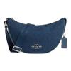 Pace 29 Top Zip Closure Metal Logo Signature Jacquard Trimmed Fine Calfskin Crossbody Shoulder Bag Large Women Bags Dark-Denim-Blue CT822-SVPM1