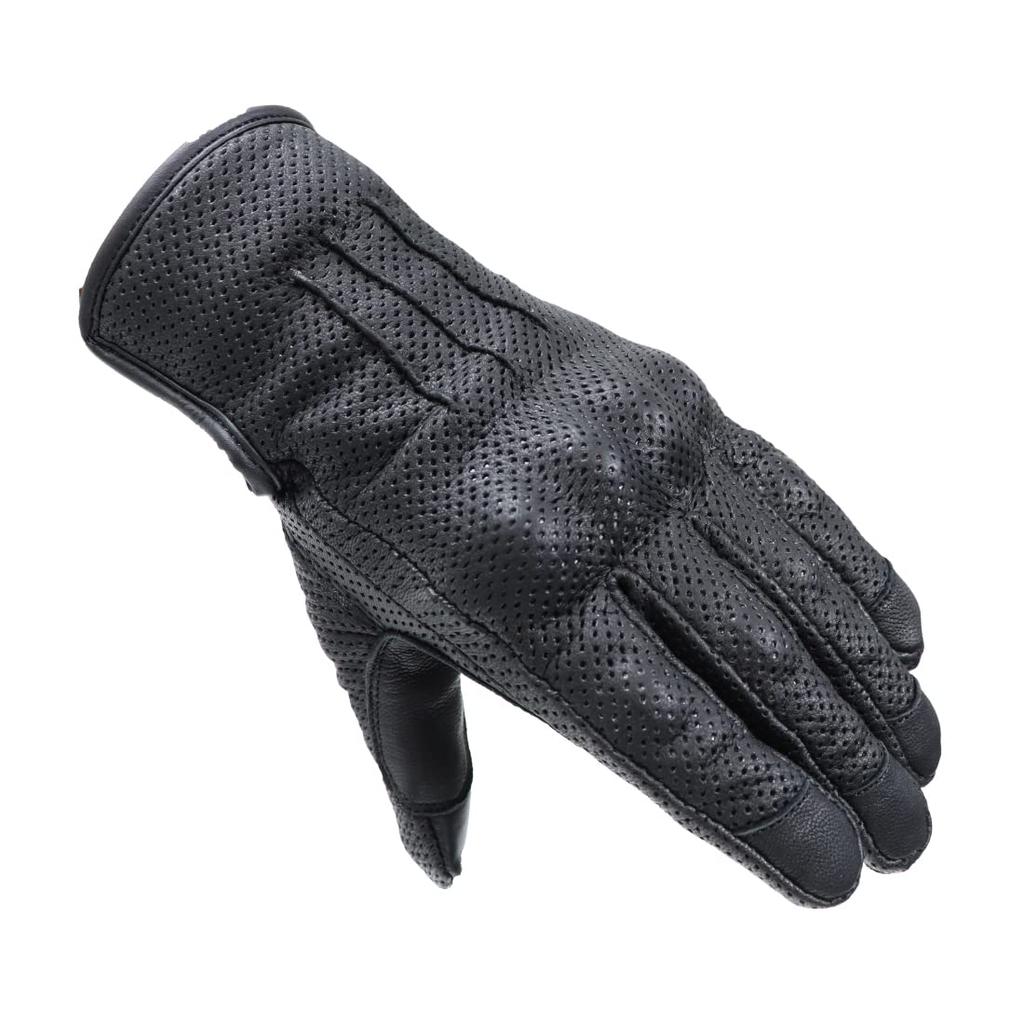 MOTO BASE Model Motorcycle Protect Cool Ride Leather Spring/Summer Gloves/MBLG-04Black/M