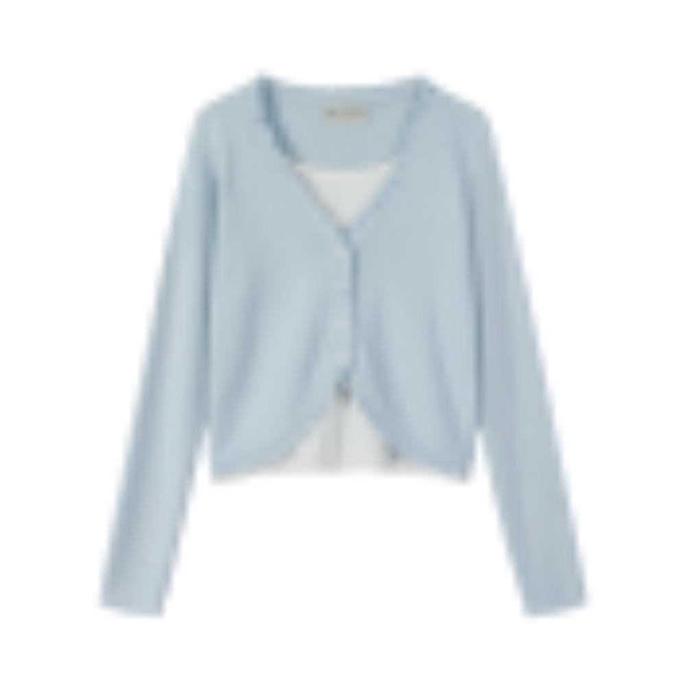 Two Long-sleeved Sweater Tops for Women's Vacation in The New Autumn Style of Black Fungus Edge Color-blocking Patchwork Knitted Base Layer