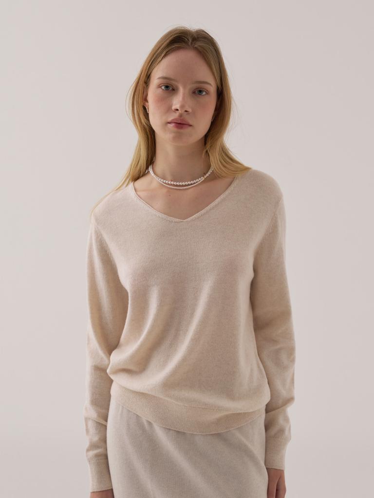 EL Rosé V-Neck Wool Knit
