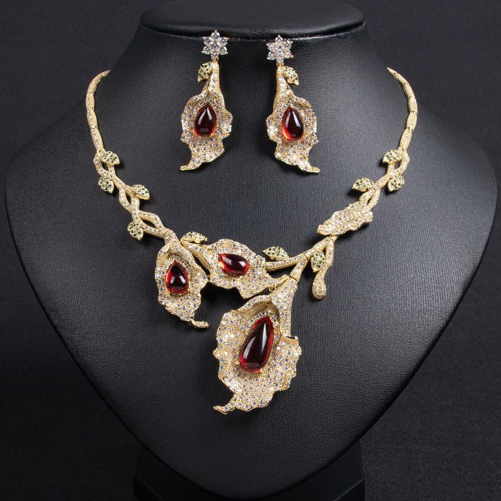 ASNORA Unique Flower Design Necklace Fashion Bridal Wedding Cubic Zirconia For Women Classic Party Jewelry Sets for Women