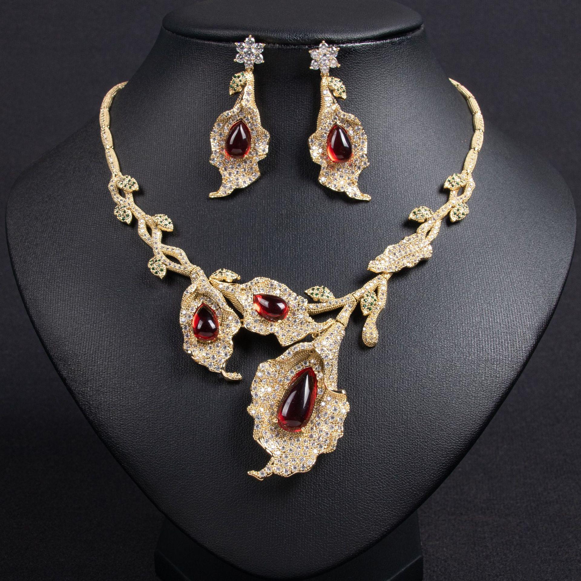 

ASNORA Unique Flower Design Necklace Fashion Bridal Wedding Cubic Zirconia For Women Classic Party Jewelry Sets for Women WHITE&45cm