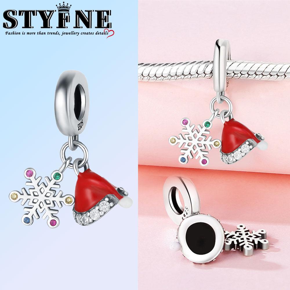 Copper Snowflake Christmas Tree Socks Hat Gloves Charms Beads Brand Bracelet Exquisite Diy Jewelry Making Women'S Gift