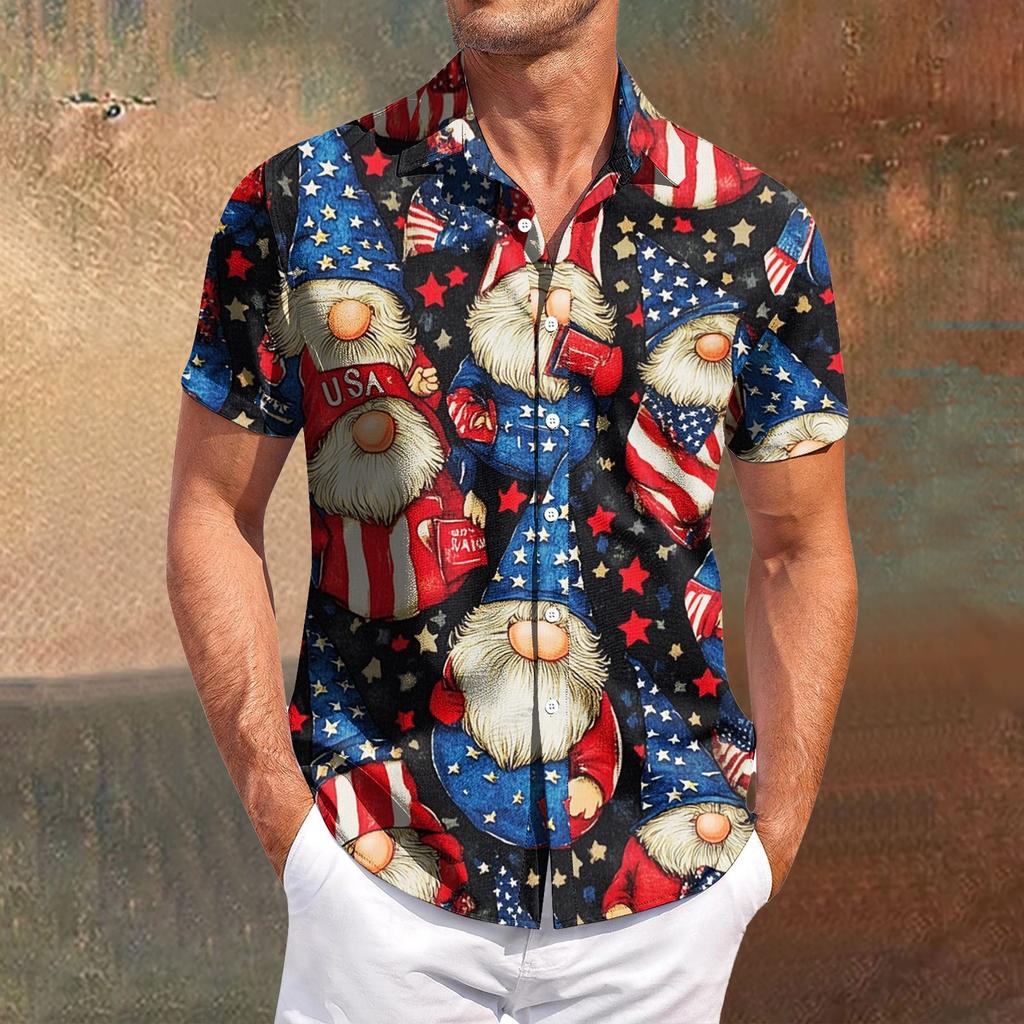 Pánské ležérní tričko s krátkým rukávem, úzké módní pánské s kostkovaným potiskem