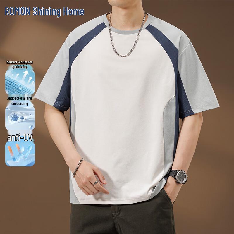 ROMON Men s Moisture-Wicking Quick-Dry Crew Neck Short Sleeve T-Shirt M