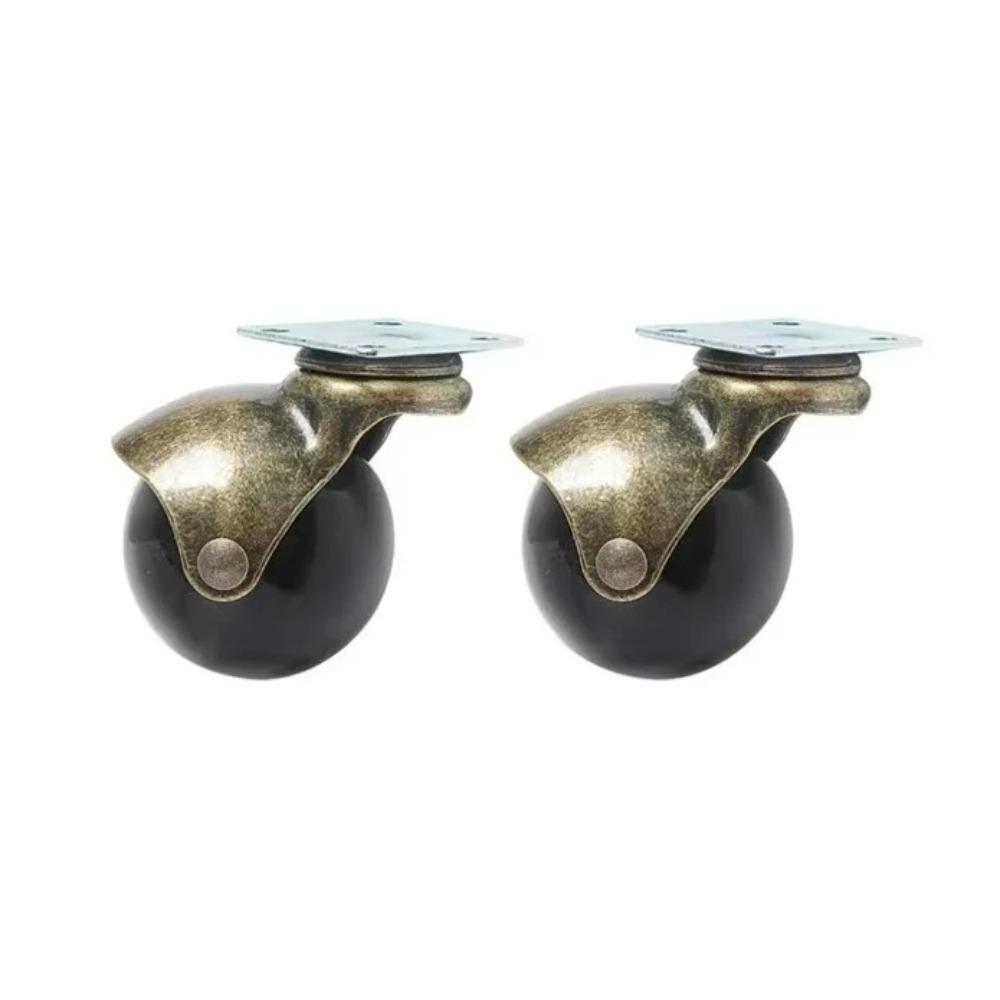 2/4pcs 2inch Caster 50mm Bearing Capacity 30kg Black Trolley Wheels Caster Rubber Swivel Casters for Office Chair Sofa Platform
