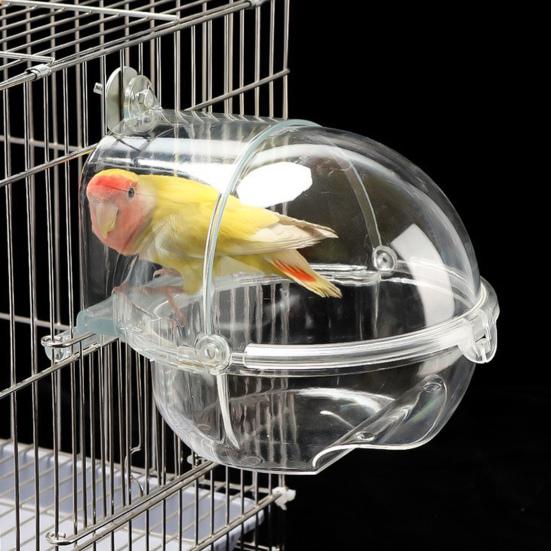 Parrot Bath 3 In 1 Hanging Birds Bath Transparent Parrot House Birdcage Bathing Box