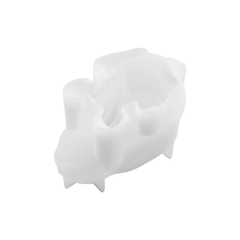 Samodzielny Uchwyt na Świecę Zajączek Wielkanocny Silikonowa Forma 3D Króliczek Uchwyt na Lampkę Herbacianą Gipsowa Forma Żywica Glinka Formy Świeczników Wystrój Domu
