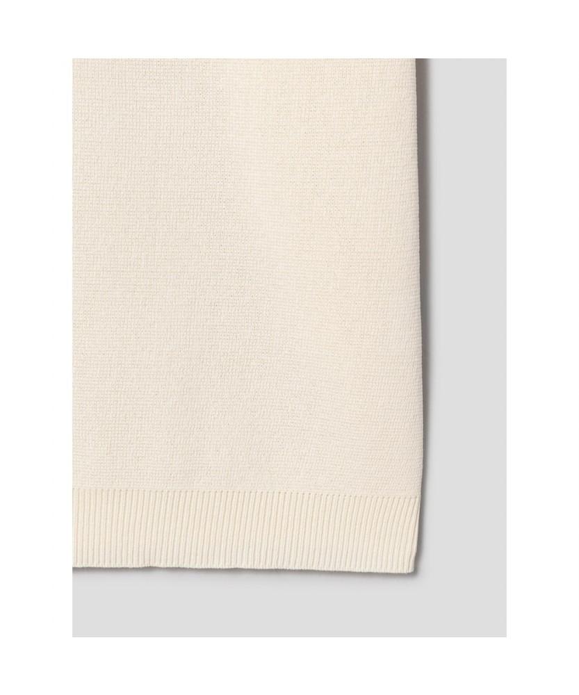 8seconds Half Milano Collar Neck Short Sleeve Knit Ivory