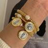 Religious Pendant Bracelet Freshwater Pearl Gold Plated Brass Virgin Mary Silver Bead Bracelets Jewelry