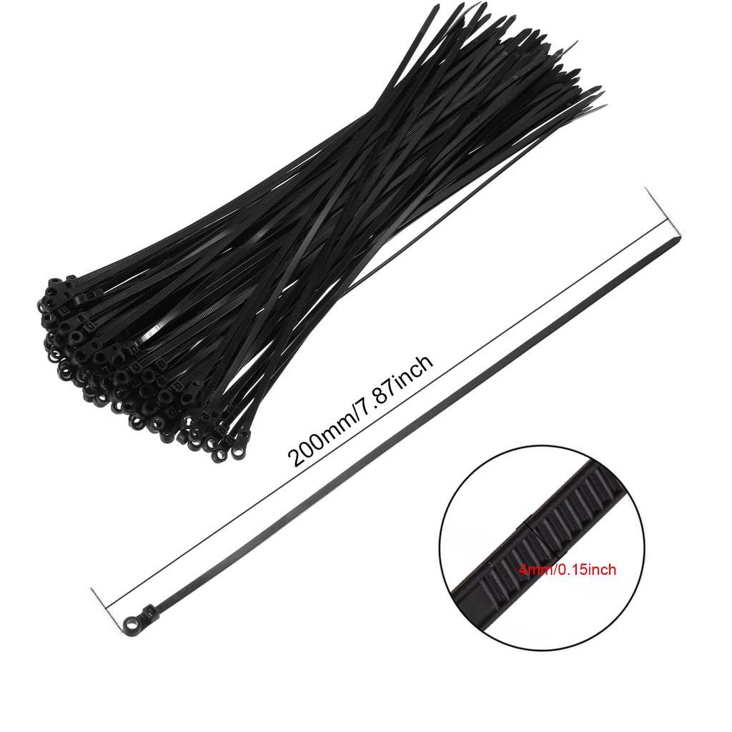 100-400Pcs Screw Hole Cable Ties Nylon Self-Locking Loop 4x150/200MM Wrap Bundle Mount Organizer Fastening Straps Fasten Zip tie