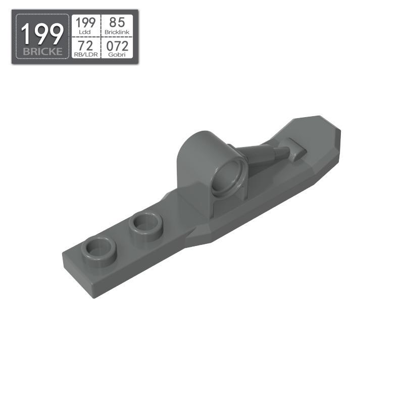 BRICKE 15540 1x6 Building Block with Hole Landing Gear Ski Board, Compatible with LEGO Accessories Piece темно-серого