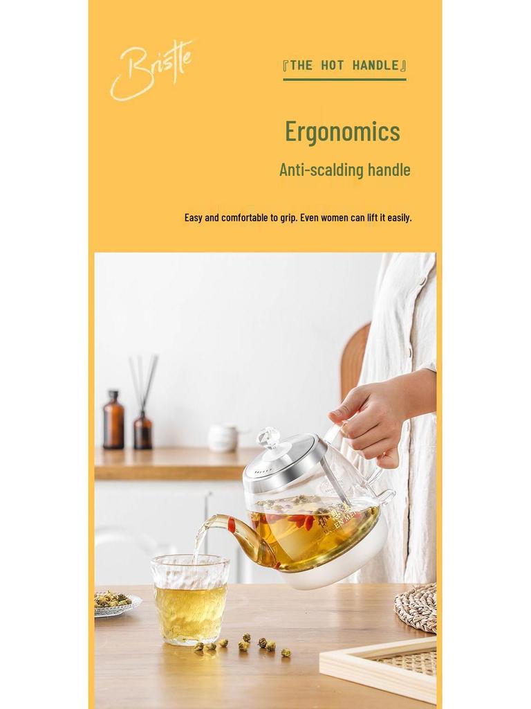 Transparenter elektrischer Wasserkocher mit großem Fassungsvermögen, automatischer Abschaltung und langem Ausguss zum Teekochen