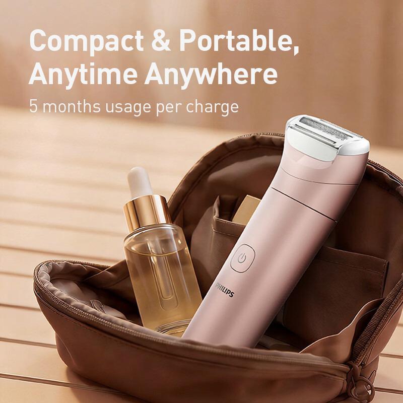 Philips Afeitadora Eléctrica Húmeda y Seca Rosa(USB-A)Depilador Suave