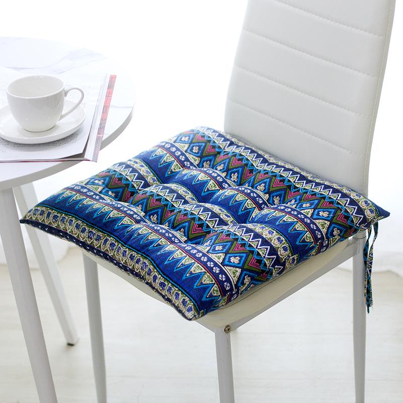 18 Patterns Square Cushion With Strap Not Deformed Tatami Mats Sofa Back Cushion Thick Classroom Seat Pads Stool Chair Cushion