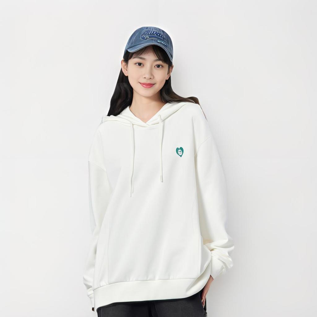 Li Ning Sports Lifestyle Series Hooded Loose Pullover Sweatshirt Long Sleeve Women Sweatshirt Off-White AWDU596-3