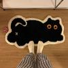 Black Cat Floor Carpet Non-Slip Floor Rugs Home Decoration Cat Shaped Floor Mat  Bedroom