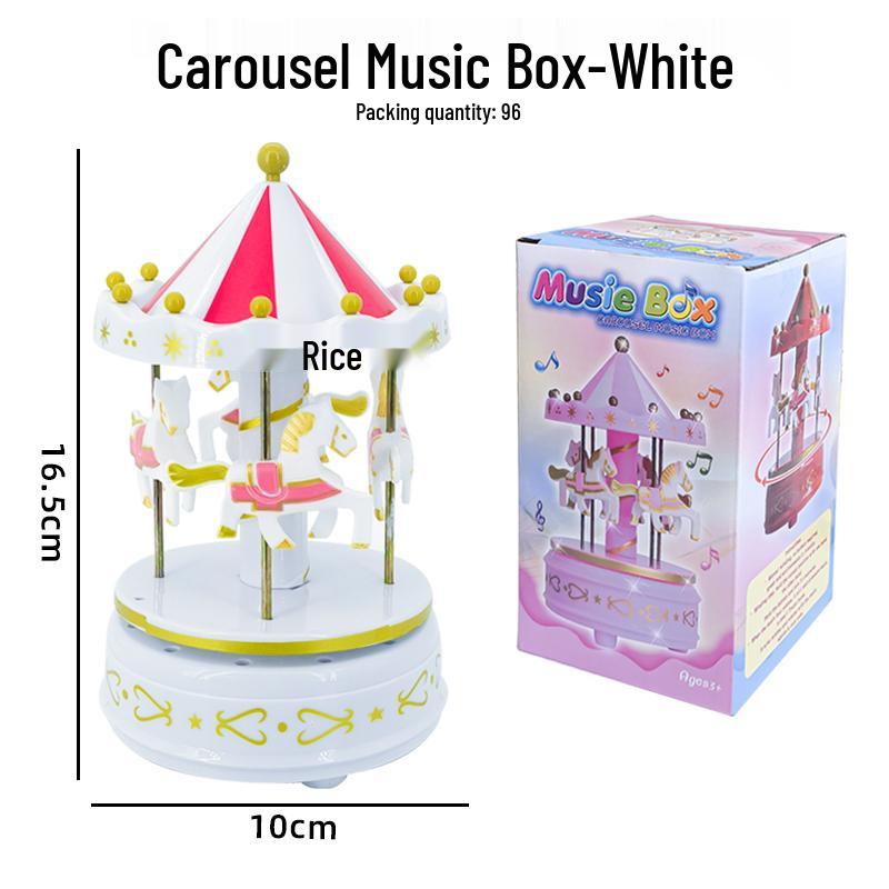 Musical Carousel Birthday Cake Decoration - DIY Music Box Ornament for Children s Parties