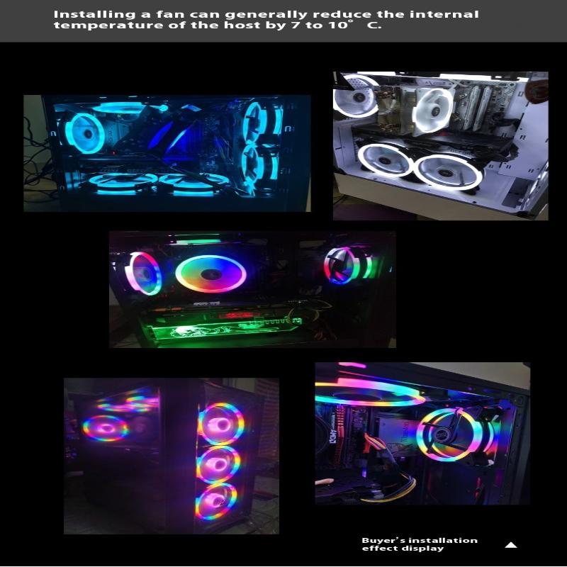 Ventola per case PC 120mm Raffreddatore Gomma antivibrazione regolabile LED Ventola di raffreddamento per computer 12V Silenziosa Ventilador PC Ventola di raffreddamento per computer