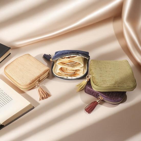 Sac à Bijoux Grande Capacité Fermeture Éclair Portable Organisateur de Bijoux de Voyage Multi-Compartiments Pochette de Rangement pour Bijoux