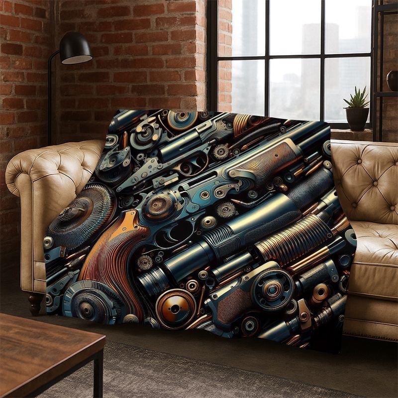 Gun Pistol Ammunition Bullet Cartridge Flannel Blanket Soft Warm Throw Blanket for Bedroom Living Room Bed Travel Camping Picnic