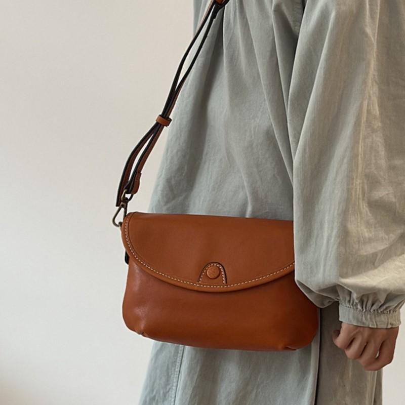 Johnature Summer Mobile Phone Bag Genuine Leather Retro Small Bag Versatile Women's Shoulder Crossbody Bags
