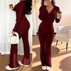 Women's Grey Hooded Zip Front Jumpsuit with Flare Leg