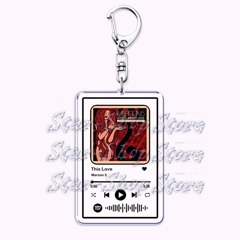 

Popular Band Music Keychains for Women Accessories Bag Animals Memories Payphone Sugar Playlist Code Keying Jewelry Fans Gifts