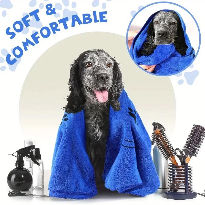 Extra Absorbent Dog Towel for Bath & Drying New Quick Dry Microfiber with Pet Patterns, Grooming & Swimming Towel for Large Dogs
