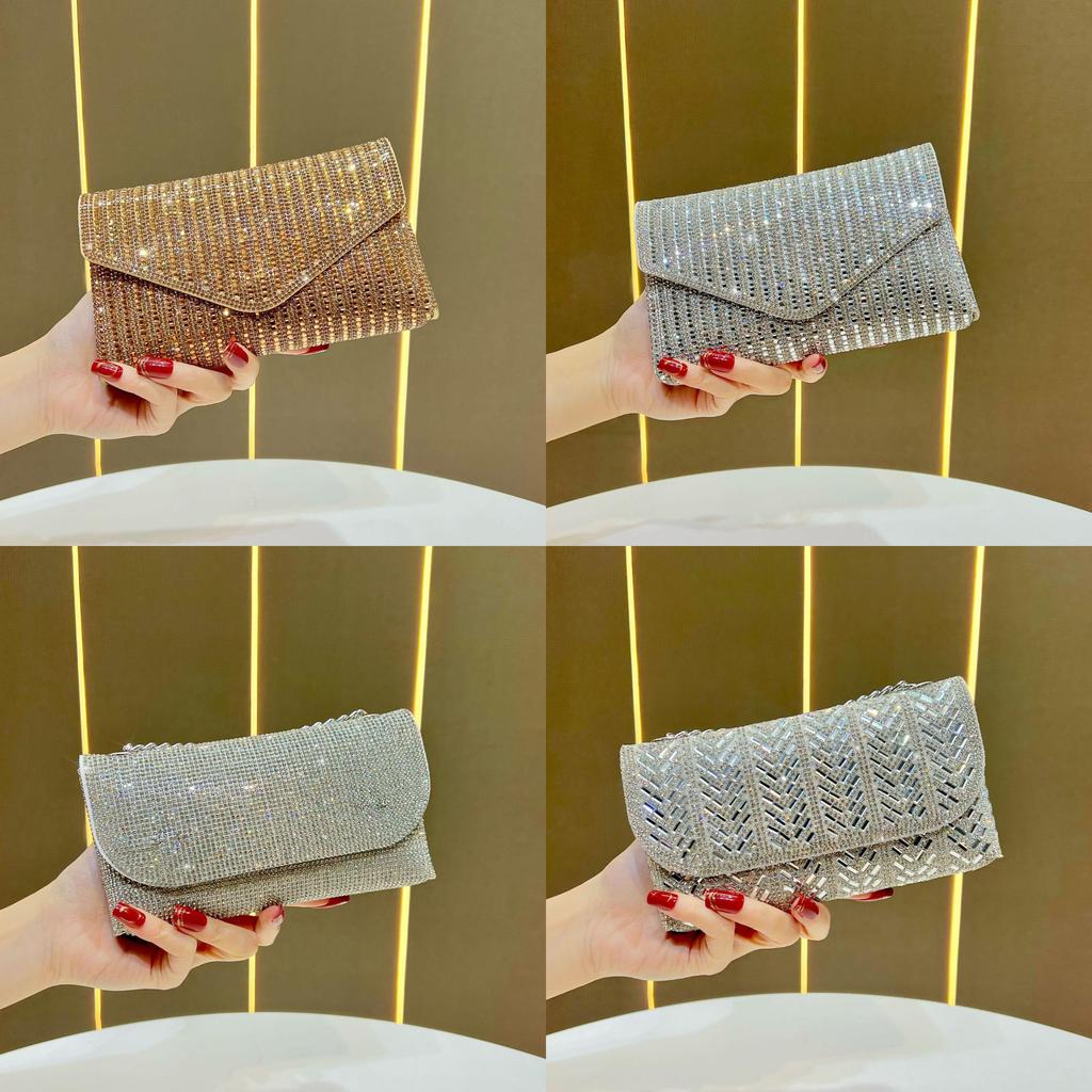 Crossborder Womens Chain Bag With Diamond Embellishments For Evening Outfits