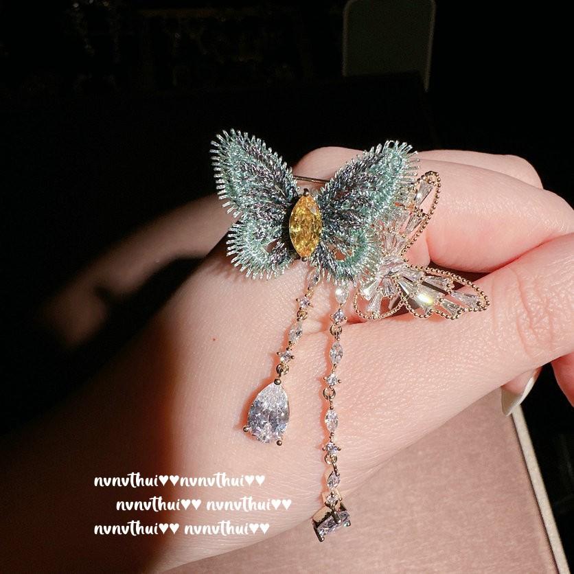 

Брошь «Роза» с винтажным покрытием из 18-каратного золота с градиентом зеленого листа лотоса Цирконовая брошь