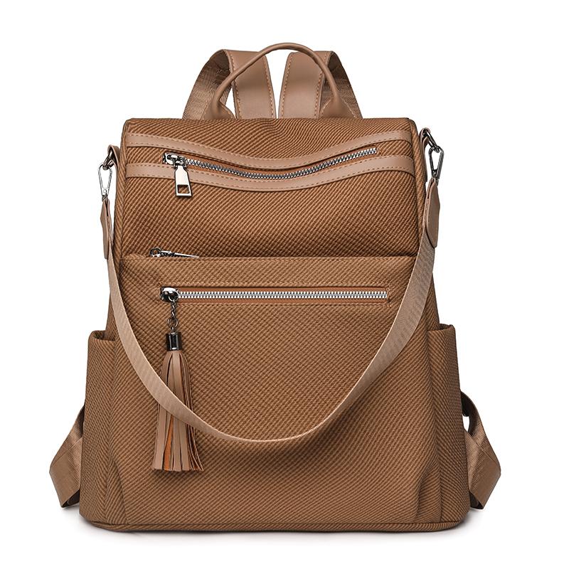 Women's Multi-Function Shoulder Bag Tassel Backpack