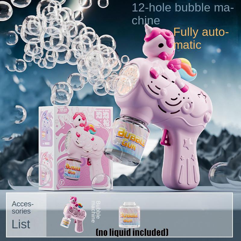New Unicorn Bubble Machine Bubble Gun Toy Bubbles Machine Automatic Soap Blower for Kids Soap Bubble Summer Toys Children Gifts