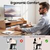 Ergonomic Computer Monitor Riser Stand with Locking Drawer, Natural Wood Finish Desk Organizer for Office & Home, Holds 11 Lbs