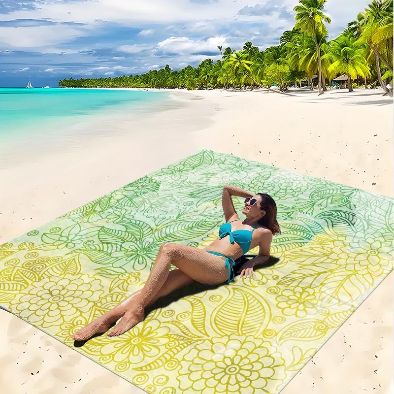 1pc Beach Blanket Waterproof Sandproof Oversized Large Beach Mat Quick Drying&Compact&Lightweight Picnic Mat Vacation Essentials