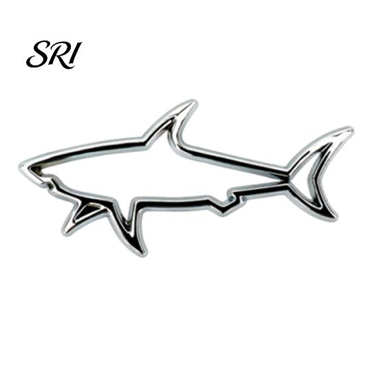 Electric Vehicle Decal Zinc Alloy Shark Car Sticker 3D Hollow Out Animal Non-fading for Side Creative Badge Motorcycle Vehicles Easy Stick