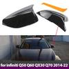 Black Carbon Fiber Pattern Mirror Cover for Infiniti Q50 Q60 QX30 Q70 2014-2025 Pair of Exterior Side View Mirror Covers