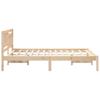 Bed Frame with Headboard Brown 120 x 190 cm Solid Pine Wood
