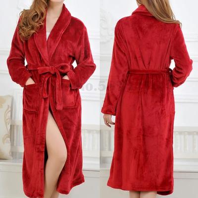Wedding Morning Robe Thick Warm Home Dress Autumn Winter Coral Fleece Sleepwear Loose Casual Nightwear Flannel Bathrobe Kimono