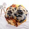 1pc Puppies Fall Leaves Automatic Open/close Umbrella, 8-Rib Sturdy Structure, Portable Travel Umbrella, Parties, Everyday Use,28