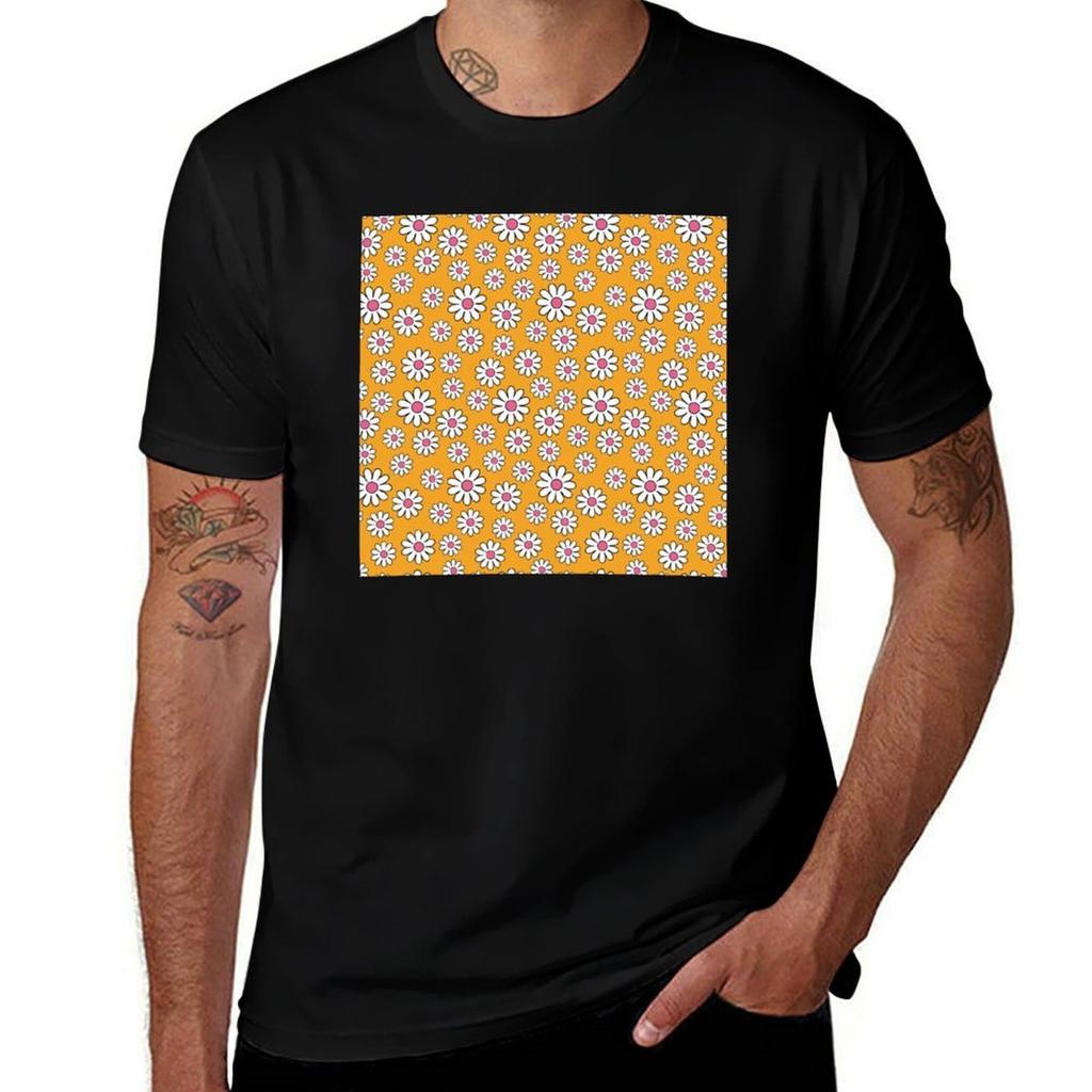 Retro Daisies Tshirt Tough Fabric Work Tee