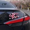 Flexible Texture Car Sticker Peach Blossom Sticker, Resin Flower Decal for Auto Motorcycle, Heat Resistant Moisture Proof Waterproof Adhesive